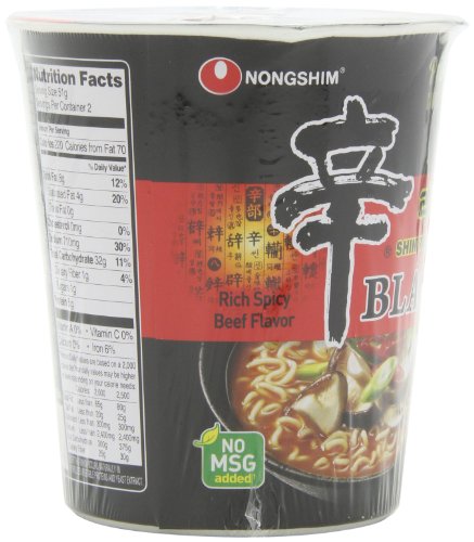 NONGSHIM SHIN NOODLE BLACK CUP, 3.56 OUNCE