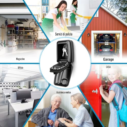 Faneam Outdoor Key Safe Combination Wall Safe Key Safe Waterproof Key Box for Garage, School, Office