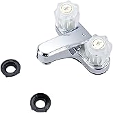 RV Bathroom Faucet Two Handle Bathroom Sink Faucet, Polished Chrome with Acrylic Round Knobs