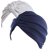 3 Pack Women's Floral Print Cotton Turban Caps - Chemo Sleep Hats, Soft Hair Wrap Headbands