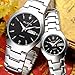 JSDDE Metal Wrist Watch for Lovers/Couples Dress Wrist Analog Quartz Waterproof Business Casual Calendar Date Window, 98FT 30M 3ATM Water Resistant - Silver