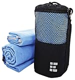 Zero Grid Travel Towel - Quick Dry Microfiber - Backpacking & Camping Set, XL, Blue