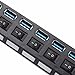 ONCHOICE USB 3.0 Hub 7 Port Splitter with On/Off Switch High Super Speed Adapter Including Cable 100centimeter for Laptop PC Data Transmission