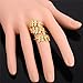 U7 Jewelry Clear CZ 18K Gold Plated Statement Leaf Long Ring