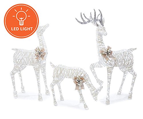 Large 3-Piece LED Lighted Holiday Deer Family - 60