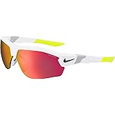 Nike DJ2032-100 Show X3 Sunglasses White Frame Color, Road Tint With Mercury Mirror Lens