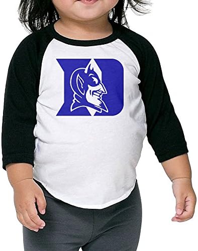 Kid's Duke Blue Devils Logo Toddler Unisex 3/4 Sleeves Raglan T Shirt 100% Cotton