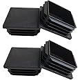 4 Pack 2'' Inch End Cap Square Tubing Black Plastic Plug,Tubing Post End Cap Suitable for Square TubeSquare Plastic Plug, Tubing Post End Cap