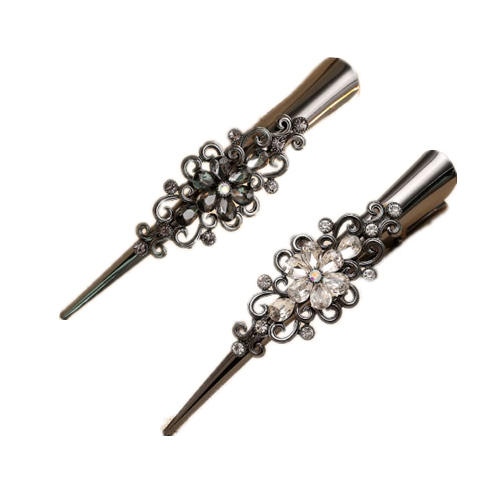 2 Pieces Metal Alligator Hair Clips Non-Slip Duckbill Barrette Elegant Hair Accessories for Women and Girls
