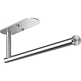 HUFEEOH Adhesive Paper Towel Holder Under Cabinet Wall Mount for Kitchen Paper Towel, Stainless Steel Paper Towel Roll Rack for Bathroom Towel (13inch, Silver)
