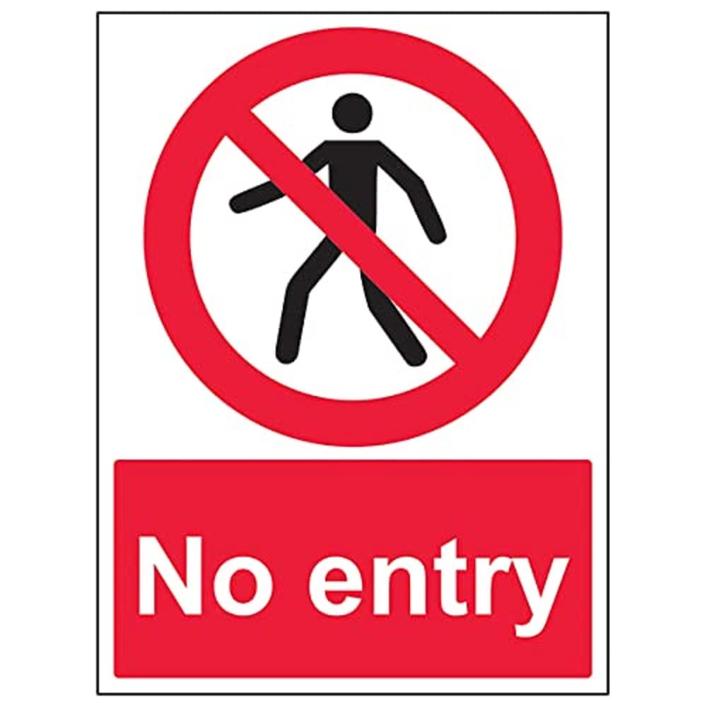 V Safety Prohibition Access - No Entry Pedestrian - 150 x 200 mm Safety Sign — image 1