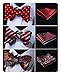 HISDERN 3pcs Mixed Design Classic Men's Self-Tie Bow tie & Pocket Square - Multiple Sets