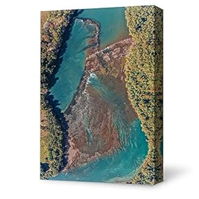 Canvas Wall Art for Living Room,Bedroom Home Artwork Paintings Aerial Photo of Scenery Ready to Hang - 12x18 inches