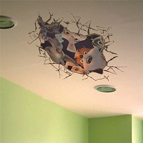 KISSMYTWINS PAG STICKER 3D Wall Decals Cartoon Celling Hole Sticker Home Wall Decor Gift