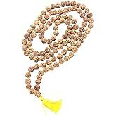 PRECIOUS PEBBLE Certified 5 Mukhi Rudraksha Mala, 108 Beads 5 Face Panchmukhi Rudraksha Jaap Mala, 8mm Beads Size Hand Knotted Necklace for Prayer, Puja, Meditation & Yoga - Men & Women (Pack of 1)