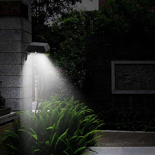 [1 Pack] T-SUN Solar Gutter Lights, 30 LED PIR Motion Sensor Solar Lights, Waterproof Powered Security Lamp for Outdoor Garden, Fence, Garage(6000K-Black) - Thumbnail 6