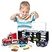 Prextex 24'' Detachable Carrier Truck Toy Car Transporter with Rubber Wheels and 6 Toy Cars Toys for Boys and Girls