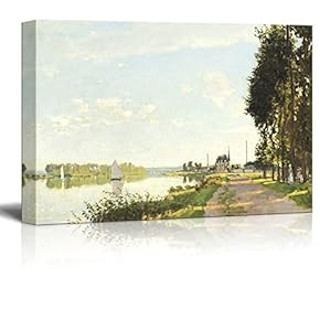 Canvas Wall Art - Famous Painting of Argenteuilby Claude Monet - Giclee Print Gallery Wrap Modern Home Art Ready to Hang - 12x18 inches