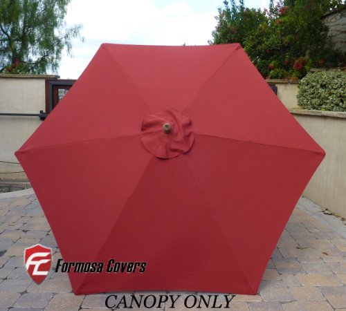Formosa Covers 9ft Umbrella Replacement Canopy 6 Ribs in Brick Red (Canopy Only) - Thumbnail 3