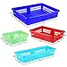Bright Plastic Organizer Bins - 16 Pack - Colorful Storage Trays, Modular Baskets Holders for Classroom, Drawers, Shelves, Desktop, Closet, Playroom, Office, and More â€“ 4 Bright Colors - BPA Free