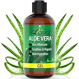 Organic Aloe Vera Gel Sunburn Relief - Certified Organic Pure Aloe Vera for After Sun Relief, Hair & Skin Conditioning - Made From Real Aloe Vera Gel Juice Straight from the Plant [8oz Size]
