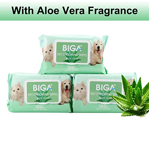 BIGA Deodorizing Hypoallergenic Pet Wipes with Fragrance Free Natural