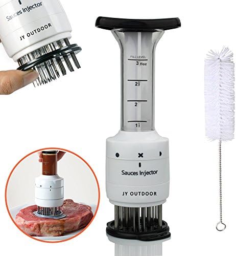 Sauces Meat Injector Tenderizer Marinator with 30 Stainless Steel Needles for Softening Meat, Free Cleaning Brush