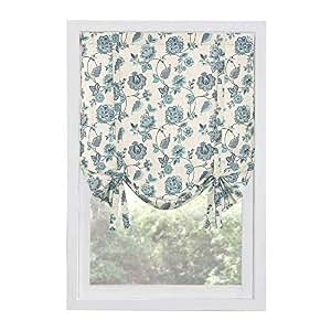 Renaissance Home Colette Printed Drape Shade - 44" X 63", Jewel Color With Tiebacks