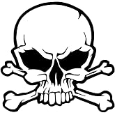 Astute Grace Skeleton Head Crossbones Skull Head Vinyl Decal Die Cut Sticker 5''
