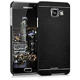 kwmobile Premium hard case for Samsung Galaxy A3 (2016) with reinforced back of brushed aluminium in black