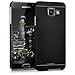 kwmobile Premium hard case for Samsung Galaxy A3 (2016) with reinforced back of brushed aluminium in black