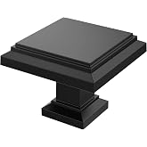 Alzassbg 1-1/4" Matte Black Square Cabinet Knobs 10 Pack, AL6071MB | 1.26 Inch(32mm) Length, Single Hole Knob, Decorative Hardware Pulls, for Cabinets and Drawers