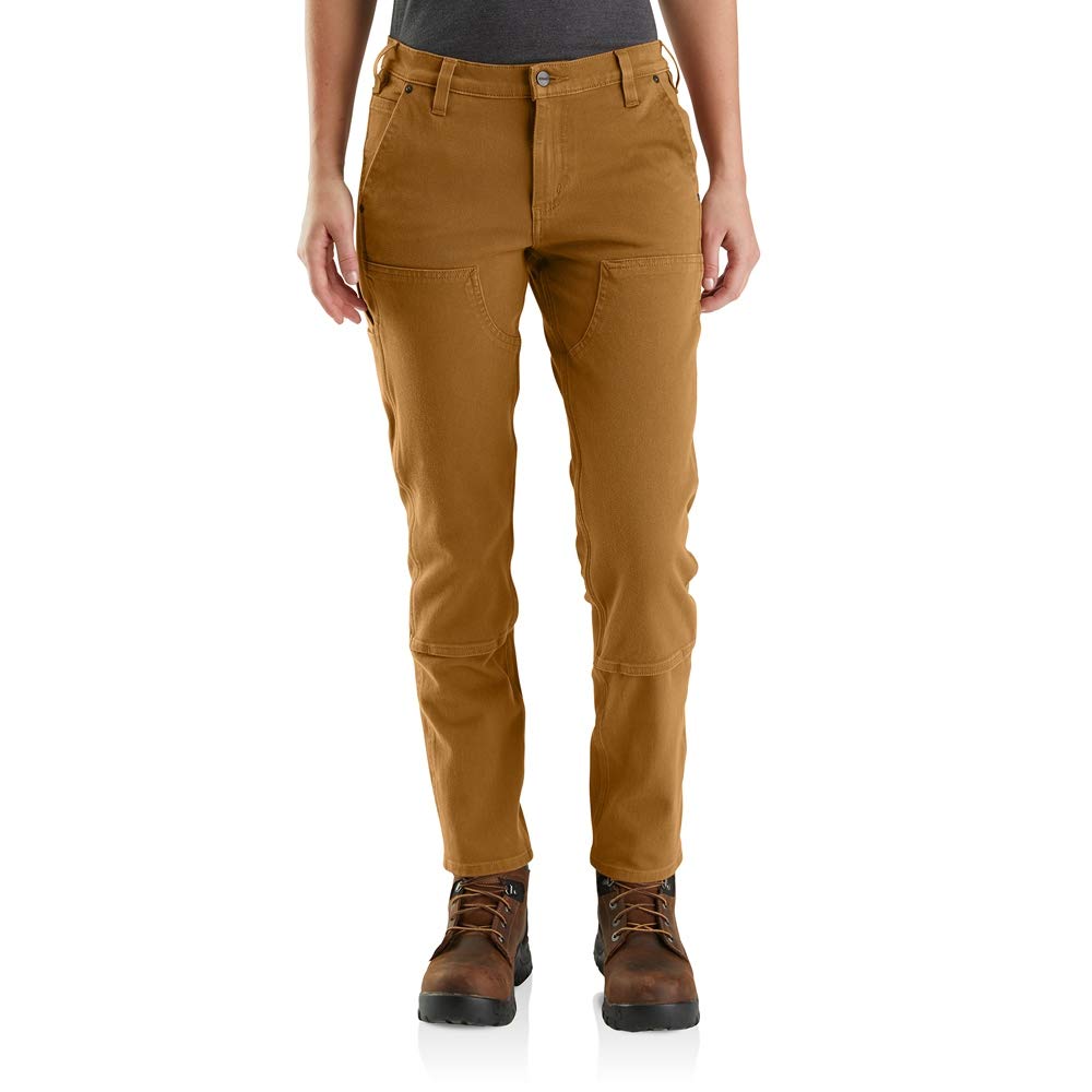 Carhartt Womens Rugged Flex Twill Work Utility Pants, Carhartt Brown, 12 US Image