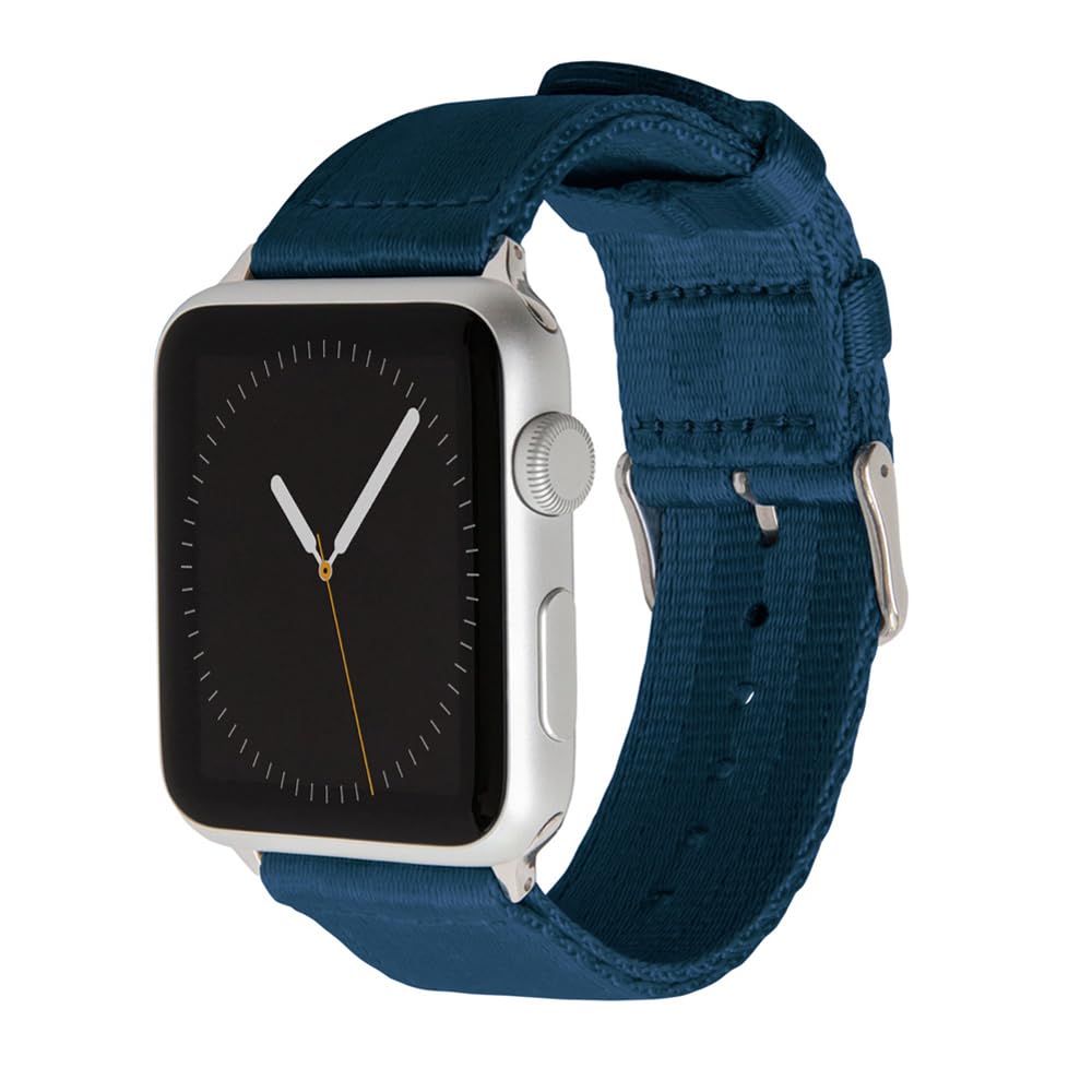 Archer Watch Straps - Seat Belt Nylon Straps for Apple Watch (Navy, Stainless, 44/45/46/49mm)