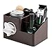 iDesign InterDesign Facial Tissue Cover/Holder and Storage Caddy for Bathroom Vanity Countertops – Dark Brown Boutique Box with Organizer, 21.3 x 15.2 x 13.3 cm, Bronze
