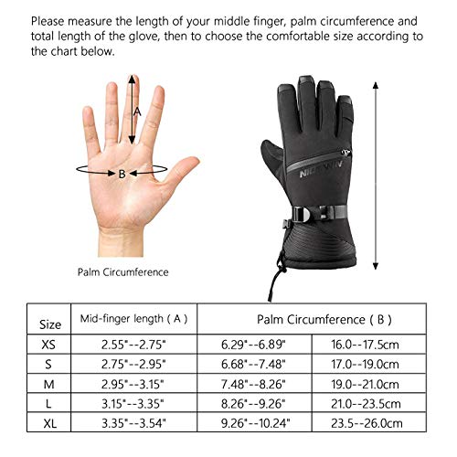 image for Nice Win Winter Ski Gloves Men Women - Windproof Warm Touch Screen Des