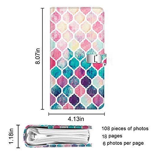 Fintie Wallet Photo Album for Fujifilm Instax - 108 Pockets [Snap Fastener] Photo Album for Fujifilm Mini 9 Mini 8+ Mini 90 Mini 26+, HP Sprocket, Polaroid Camera 3-Inch Film (Moroccan Love) - Thumbnail 5