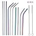 304 Stainless Steel Straws, Reusable Metal Drinking Straw for 30oz 20oz Tumbler Cup Mug Yeti Rambler (Set of 12, 6PC 10.5