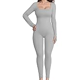 WINHUNT Women Workout Seamless Jumpsuit Yoga Ribbed One Piece Long Sleeve Leggings Romper
