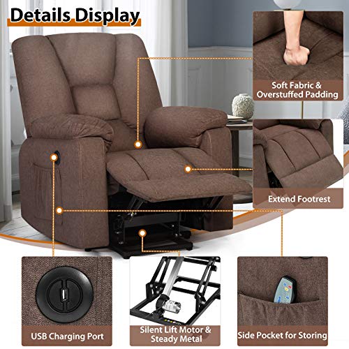 oneinmil Electric Power Lift Recliner Chair, Linen Recliners for