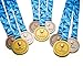 Premium Award Medals, Olympic Style, Gold Silver Bronze (Bulk Set of 9), Metal and Ribbon, Prize for Events, Classrooms, or Office Games, 1st 2nd 3rd Place