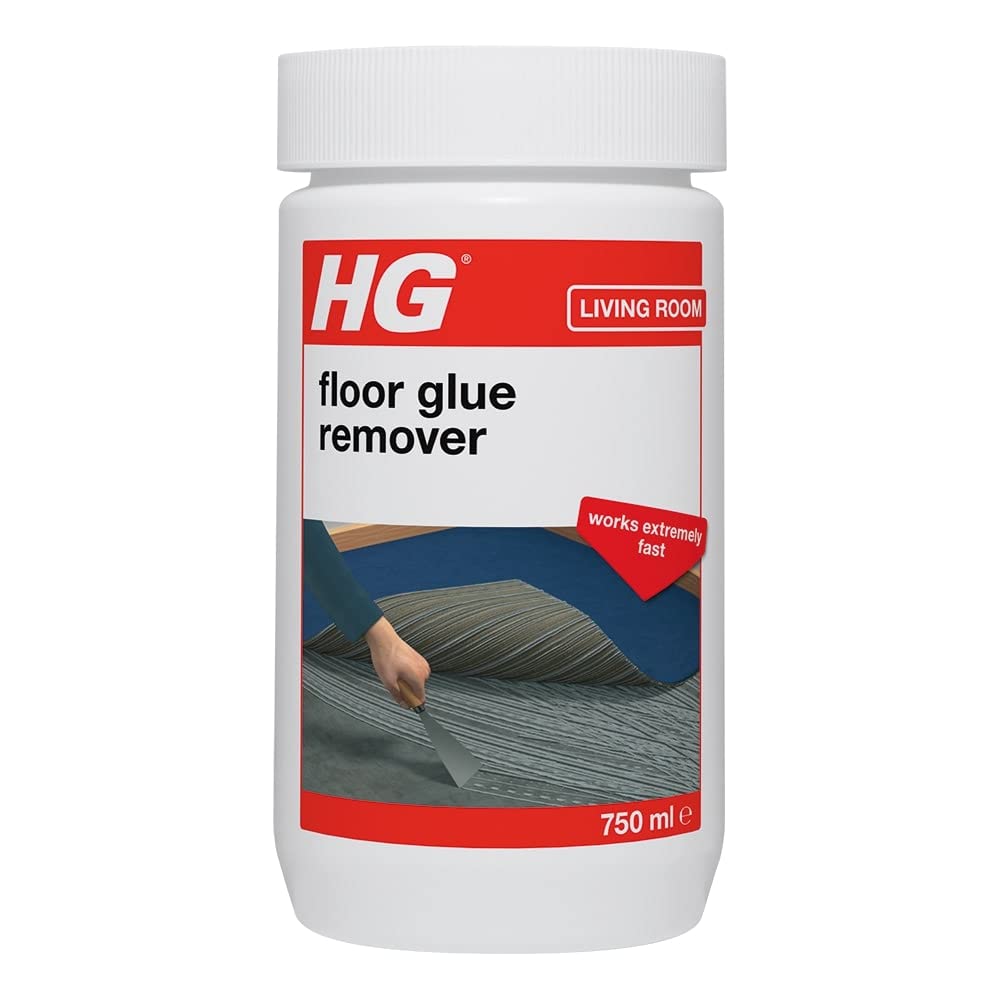 HG Floor Glue Remover, Effective Flooring Adhesive Removal, Dissolves Vinyl Flooring Glue & Carpet Glue, LVT & Laminate Tile Adhesive Remover, Extra Strong - 750ml