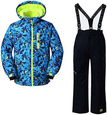 Skijakkeset Youth Girls Boys Snow Suit 2Pcs Winter Warm Outdoor Mountain Waterproof Windproof Snowboarding Skiing Jackets with Snow Ski Bib Pants US 4-16