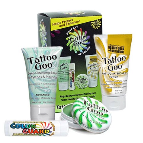 Tattoo Goo Aftercare Kit Includes Soap, New formula, Tattoo Goo, Lotion, Color Guard