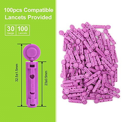 image for AUVON Blood Lancets, 30 Gauge 100 Twist Top Lancets with Less Pain Des