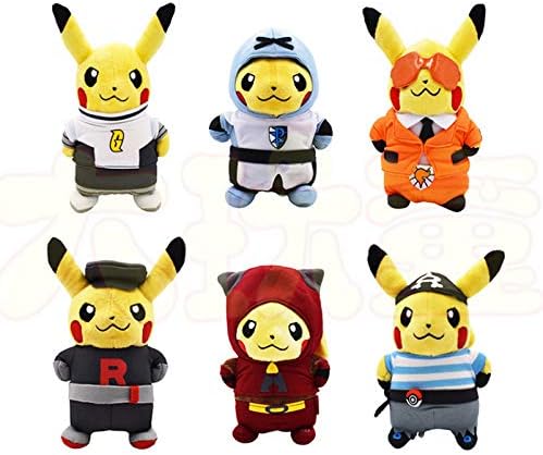 CushionsHome Pokemon Pikachu Plush Toy Pillow Doll Cuddly Stuffed Lovely Doll Hobby Collectible Toy For Kids Children Gift 20cm 6 pcs