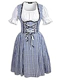DJT Women's 3 Pcs Dirndl Serving Wench Bavarian Beer Girl Oktoberfest Adult Costume 3XL