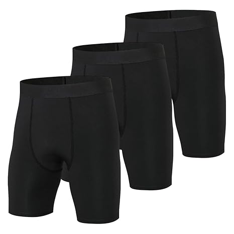 Niksa 3er Pack Herren Kompressionsshorts Baselayer Short Tights Kurz Hose Laufunterwäsche