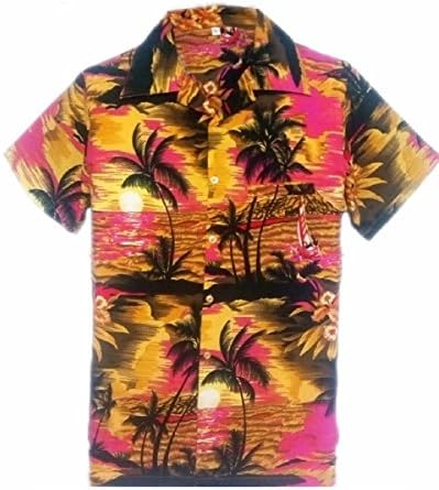 Mens Hawaiian Shirt Stag Beach Hawaii Aloha Party Summer Holiday Fancy BP