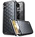 iPhone X Wallet Case, Clayco Argos Series Premium Hybrid Protective Wallet Case Credit Card Slot Holder for Apple iPhone X 2017 (Black)